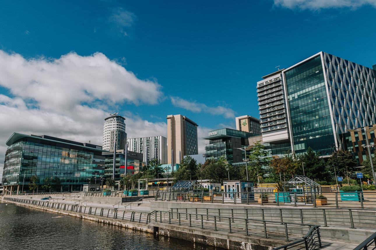 Aerial view Manchester parking