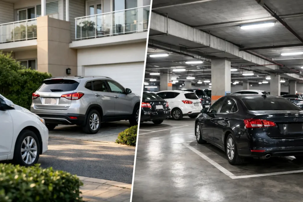 Residential Parking vs Public Car Park